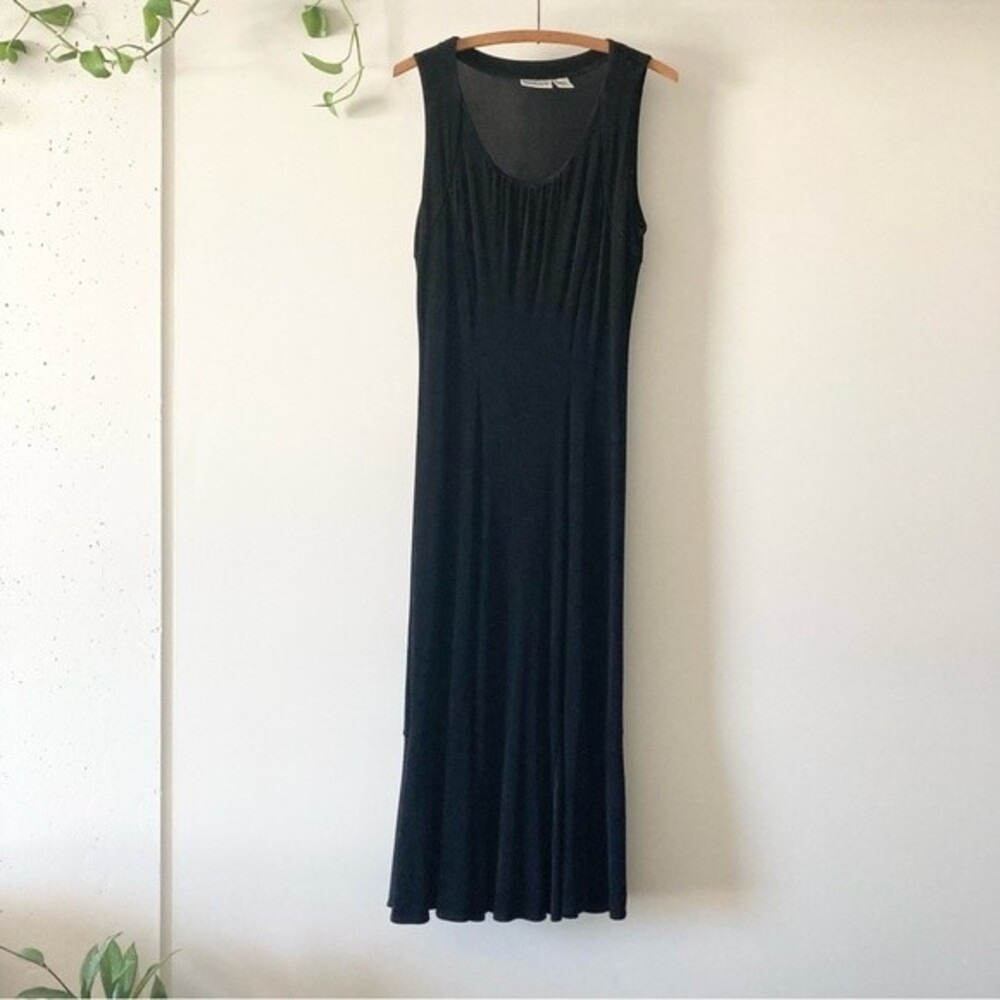 Chico's Travelers Black Sleeveless‎ Midi Shift Dress M